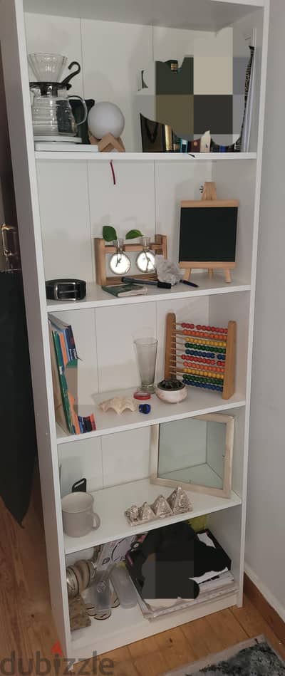 دولاب ملابس درفتين ومكتبة من ikea