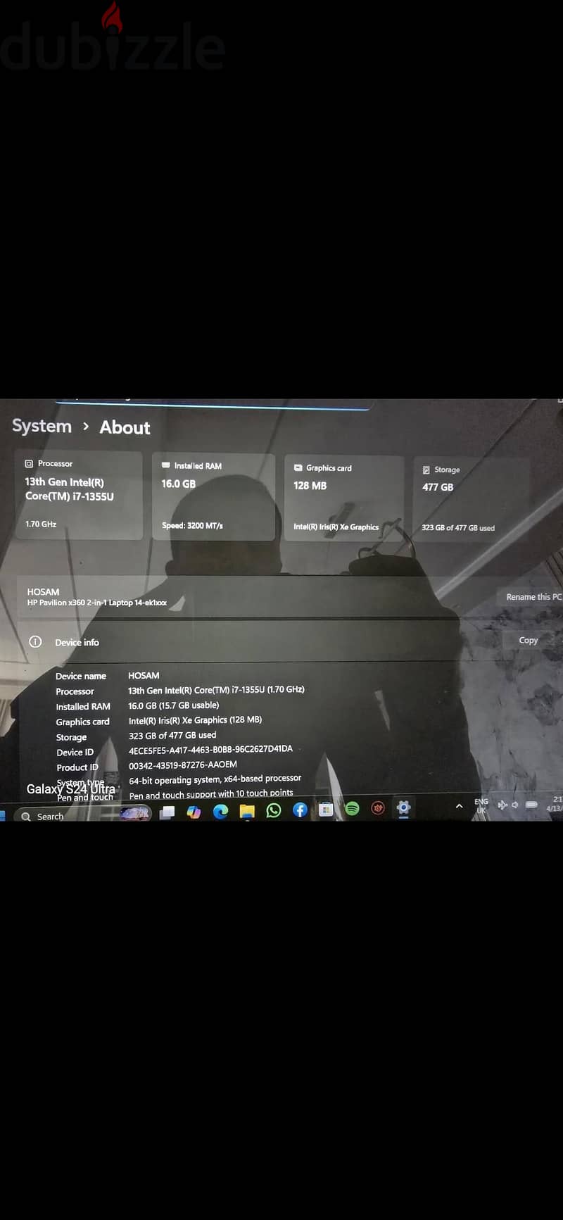 Laptop HP Pavilion x360 8
