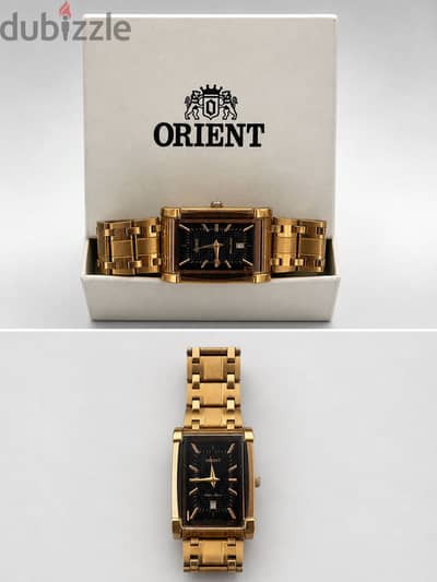 Orient Rectangular Gold - ساعه أصلية ياباني - مع بوكس - حالة ممتازه