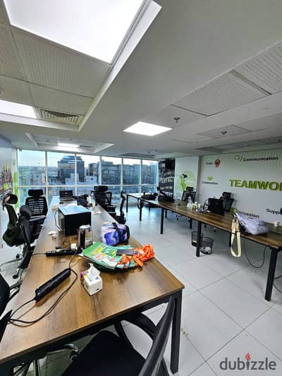 Unique administrative headquarters of 106 square meters with an ultra-modern air conditioner for rent in the strongest business complex in Business Plus, New Cairo.