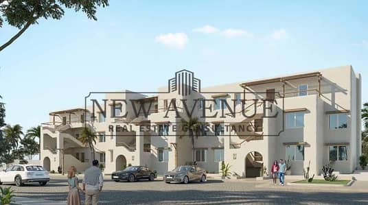 شاليه ارضي 110متر في هاسيندا ويست هيزل بحرى بجاردن 64 متر موقع متميز بحري غرفتان نوم  متشطب بالكامل