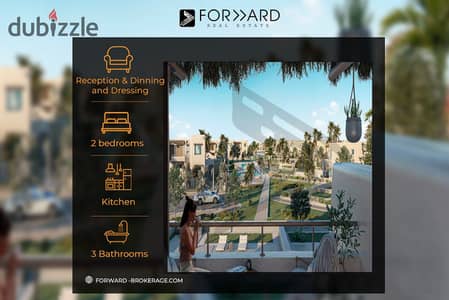تسهيلات على 7 سنوات تشطيب كامل شاليه للبيع فى راس الحكمة الساحل الشمالى هاسيندا ووترز