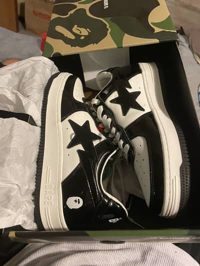 Bapesta Low black and white