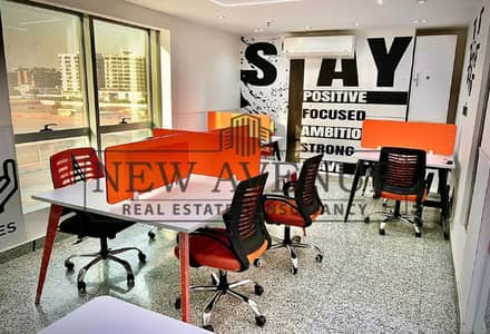Office Finished and Furnished With ACS at Nasr City For Rent