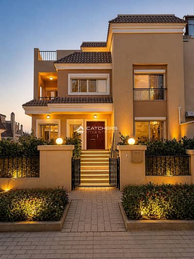 Premium villa with lagoon view in the heart of New Cairo, directly on Suez Road, next to Madinaty and minutes away from the New Administrative Capital