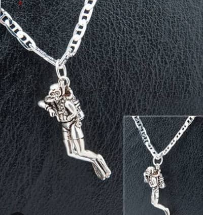 غواص غطاس فضه عيار 925 مختوم علي التانك silver diver غواص برجل متحركه