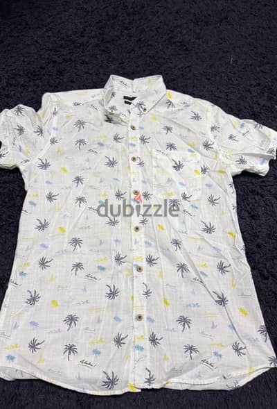 قميص كتان نص كم- Linen shirt
