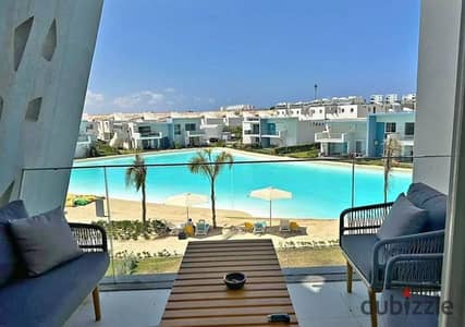 شاليه غرفتين متشطب بالكامل للبيع مباشر علي اللاجون في الساحل الشمالي داخل فوكا باي Fouka bay