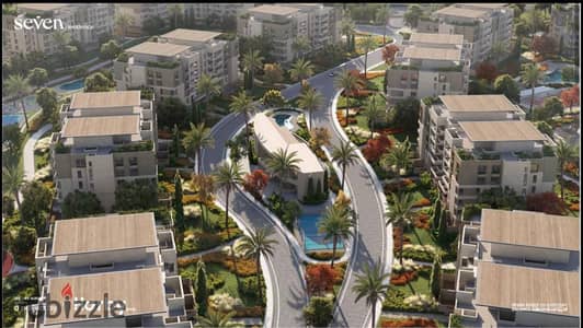 شقة 115م غرفتين (ماستر) دور أول بحري واجهة بالكامل في Seven Residence