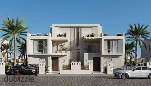Twin house villa in a prime location in Mar Bay, Al Marasem, next to Hacienda Water and The Maid