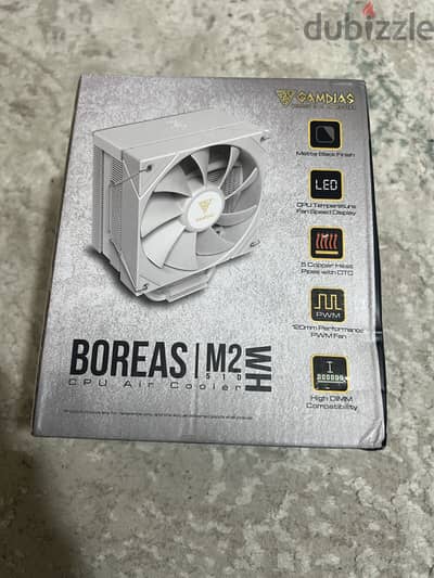 مبرد معالج Gamdias BOREAS M2 51D وايت - بشاشة ديجيتال - كسر زيرو