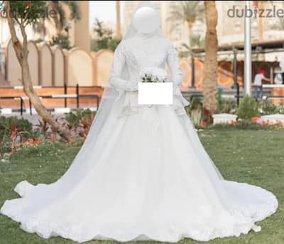 فستان زفاف أبيض خامة فاخرة جدا