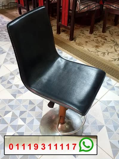2 كرسى بار مطبخ هيدروليك أسود