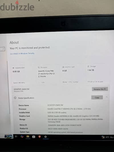 لاب توب Dell Precision 7510 i7 6th