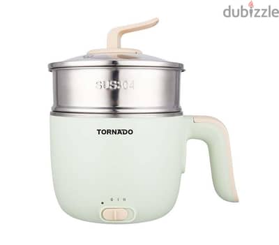 حلة كهربائية تورنيدو 1.2 لتر 600 وات أخضر نعناعي × بينك TNC-600