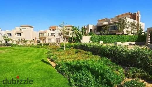 For sale: The last twin house villa, ready for Ready to move delivery, first row directly on the golf course, with a distinctive, spacious facade.