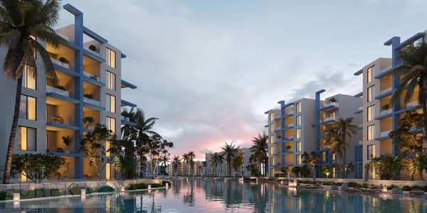 شقة فندقية للبيع بسعر لقطة في فوكا باي  – رأس الحكمة – الساحل الشمالي | Sea View بحري دايركت على البحر والبول