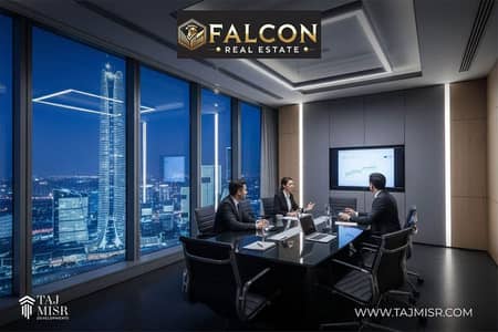 مكتب بسعر الطرح الاول من تاج مصر taj misr للبيع فى قلب العاصمه الاداريه امام البرج الايقونى وعلى محور بن زايد وبالقرب من سوق الذهب ومحطه المونريل