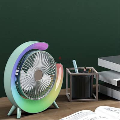 مروحة التريند المضيئة Colorful Fan - هواء ساقع وشكل خيالي