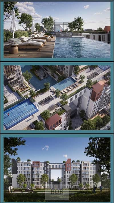 Apartment for sale with down payment installment till 2031 in Bloomfields lakeside with landscape and water features view near new cairo
