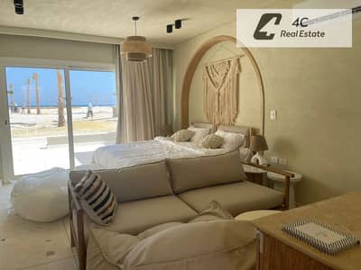 شاليه كورنر أرضي بجاردن فيو علي البحر فرصة مميزة في الساحل الشمالي داخل مشروع سي شور  Hyde Park North Seashore