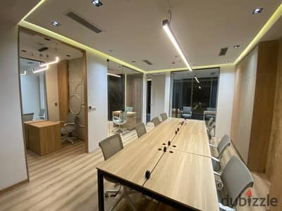 Unique 96m furnished air-conditioned office for rent in the strongest business district, Cairo Festival City CFC, New Cairo
