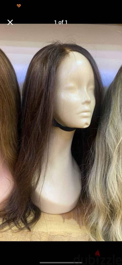 wig natural hair for sale  باروكه شعر طبيعي تل جديده لم تستخدم