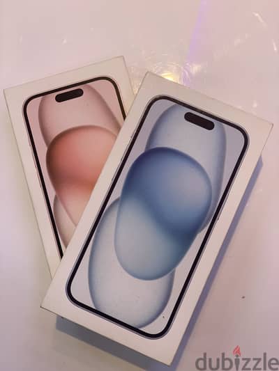 iPhone 15 New Sealed | أيفون ١٥ جديد نو اكتيڤ (أزرق سماوي  وبينك)