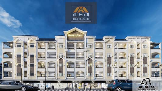 شقة 77م علي شارع الحجاز الرئيسي تسليم تشطيب كامل مقدم 708 الف اقساط علي 3سنين
