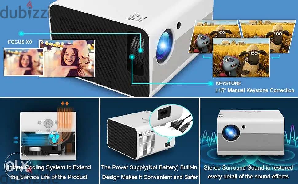 Wownect Home LED Smart Android 4K Projector 4500 Lumens 5