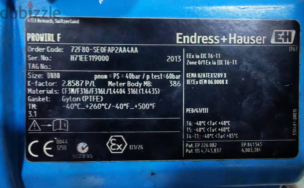 Flowmeter vortex & Pressure transmitter 8