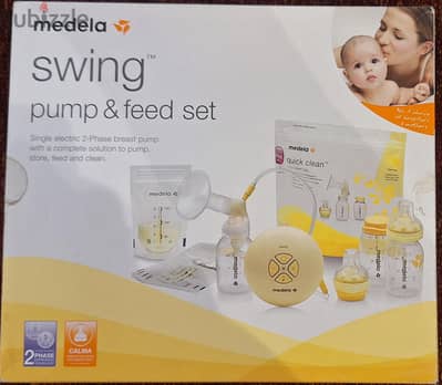 Swing pump and feeding set