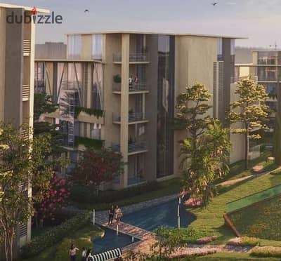 105 sqm 2 bed apartment, special view for sale in Leaves compound, 6th of October