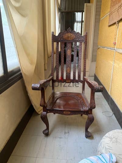 كرسيان أنتيك خشب - هزاز 2 Antique wood convertible to rocking chairs