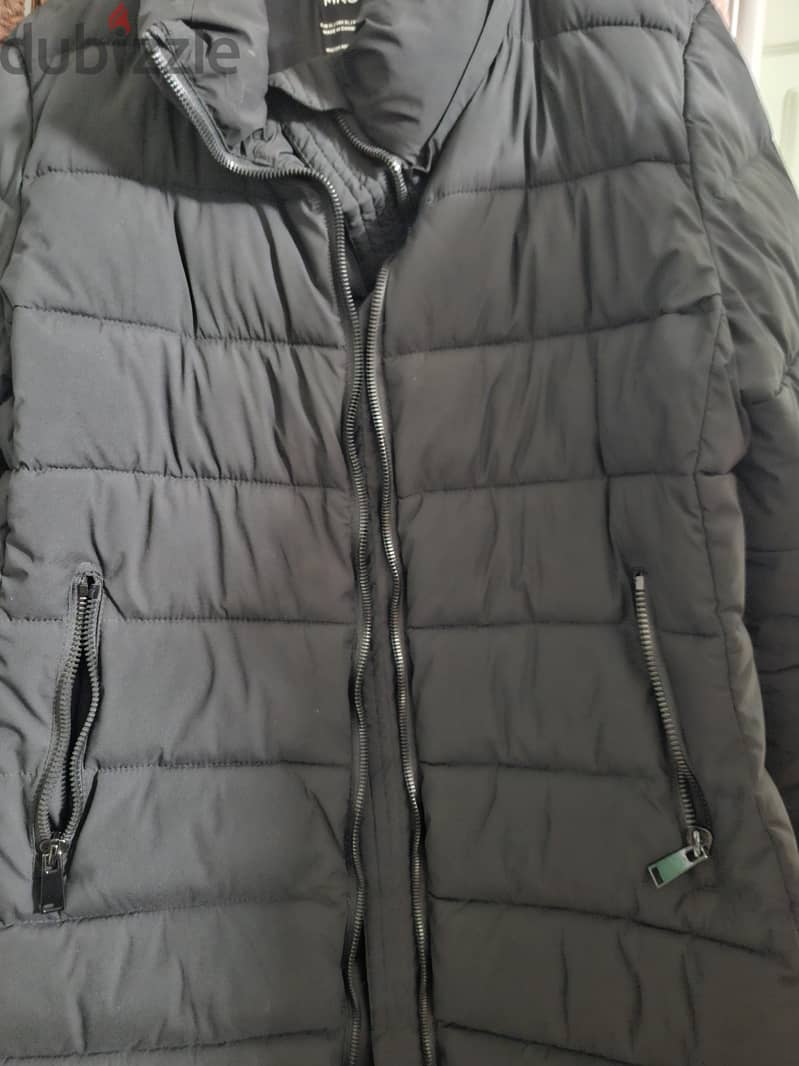 mango black waterproof jacket 1