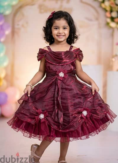 فستان اطفال  اورجانزا  لون نبيتي  4-5 سنوات