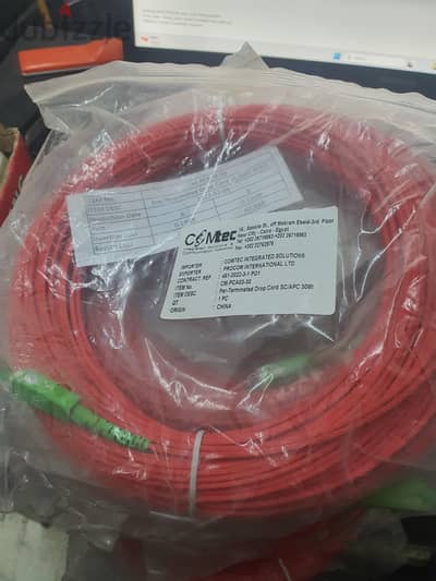 Patch Cord فايبر SC/APC بطول 30 متر