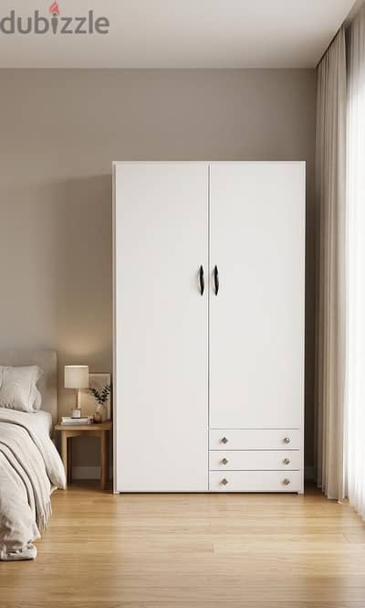 دولاب 2 درفة عرض 120سم خشب mdf 14 مللي دهان دوكو