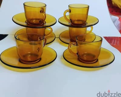 نوادر شركة اركروك الفرنسية طقم فاخر من اركروك الفرنسي العنبري