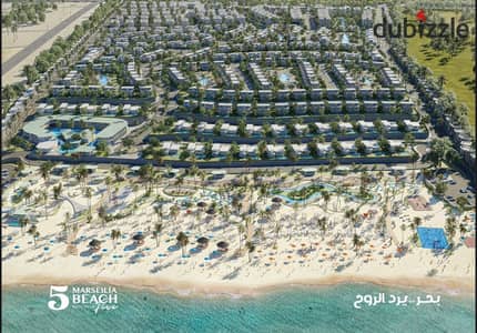 شالية للبيع في مارسيليا بيتش 5 الساحل الشمالي 95 متر | مقدم 5% وتقسيط 10 سنوات