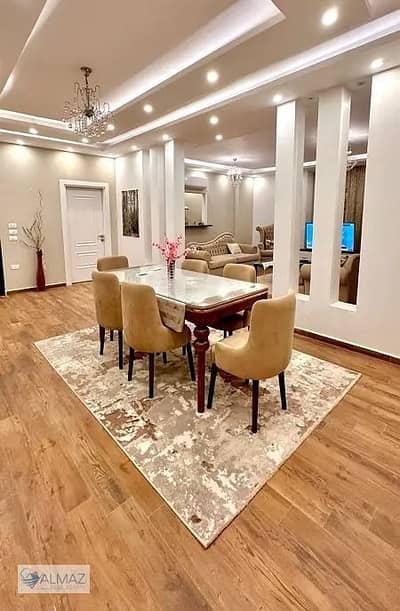 Furnished 230 sqm apartment for rent in Al Yasmin 7 Villas, First Settlement, close to main services and vital roads.