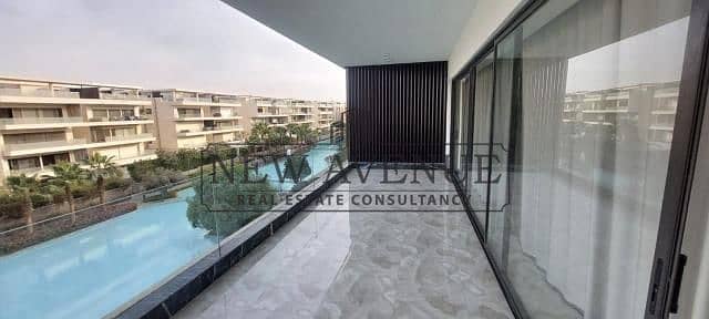 Finished and furnished premium Penthouse with spacious layout  Private pool and two terraces for rent in Lake View Residence developed by El Hazek