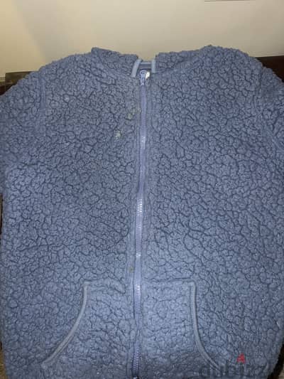 Blue jacket , fury material