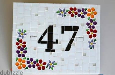 hand made Mosaic house number