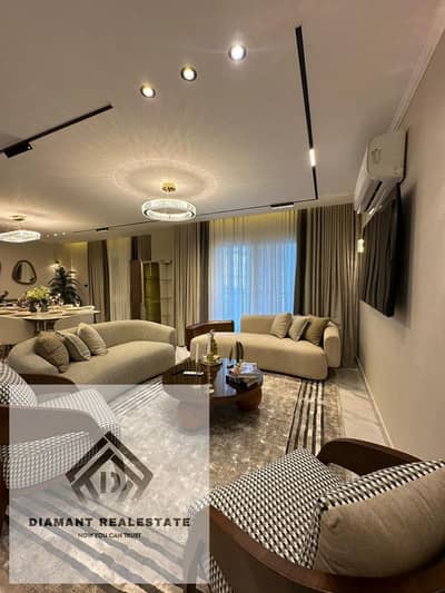 Apartment 150m luxuriously finished, first row lagoon in New Capital Over 10Years, minutes from largest services area in R8 and International Airport