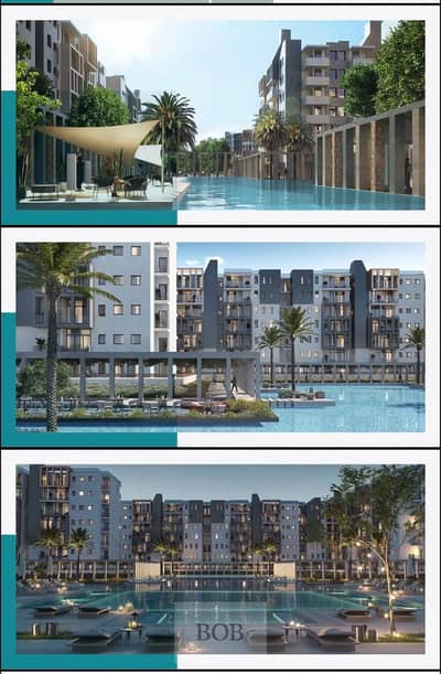 Apartment for sale with down payment installment till 2031 in Bloomfields lakeside with landscape and water features view