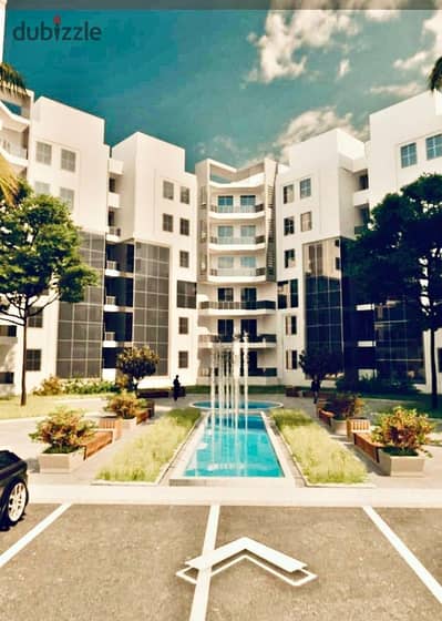 شقه للبيع داخل كمبوند ريفالي متشطبه امام هايد بارك ودقايق من الجامعه الامريكيه بفيو لاند سكيب بالكامل