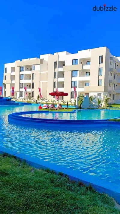 Chalet for immediate occupancy, fully finished, alternative sea view, Sidi Abdel Rahman, kilometer 124, walled compound with Hacienda Bay