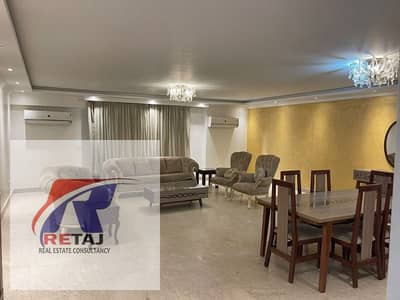 Furnished apartment for rent, 245 sq m, in the Golden Square, Nasr City. Ultra-super-lux finishing. Prime location close to malls and services.
