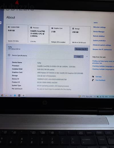 HP probook 650  G2
